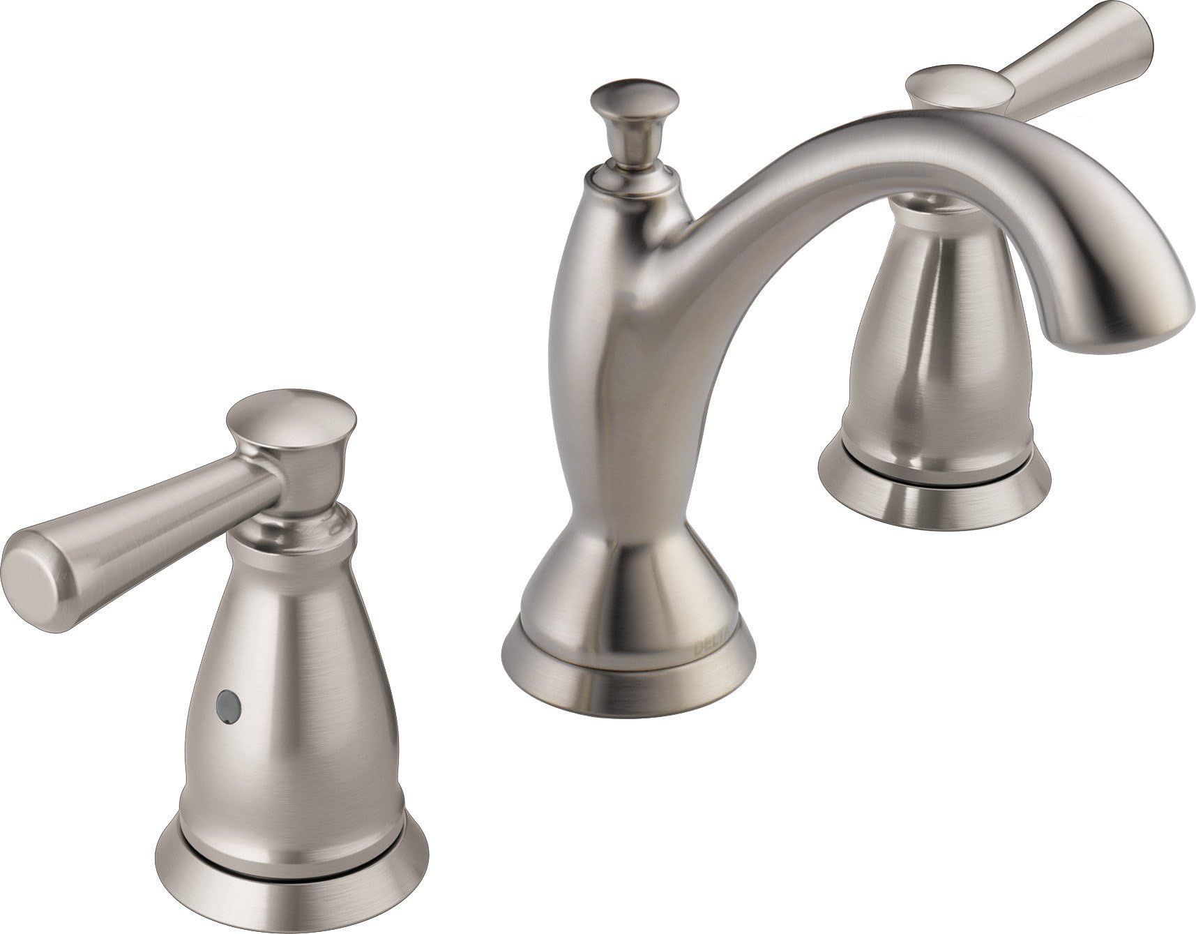DeltaFaucet Linden Widespread Bathroom Faucet Brushed Nickel, Bathroom Faucet 3 Hole, Diamond Seal Technology, Metal Drain Assembly, Stainless 3593-SSMPU-DST