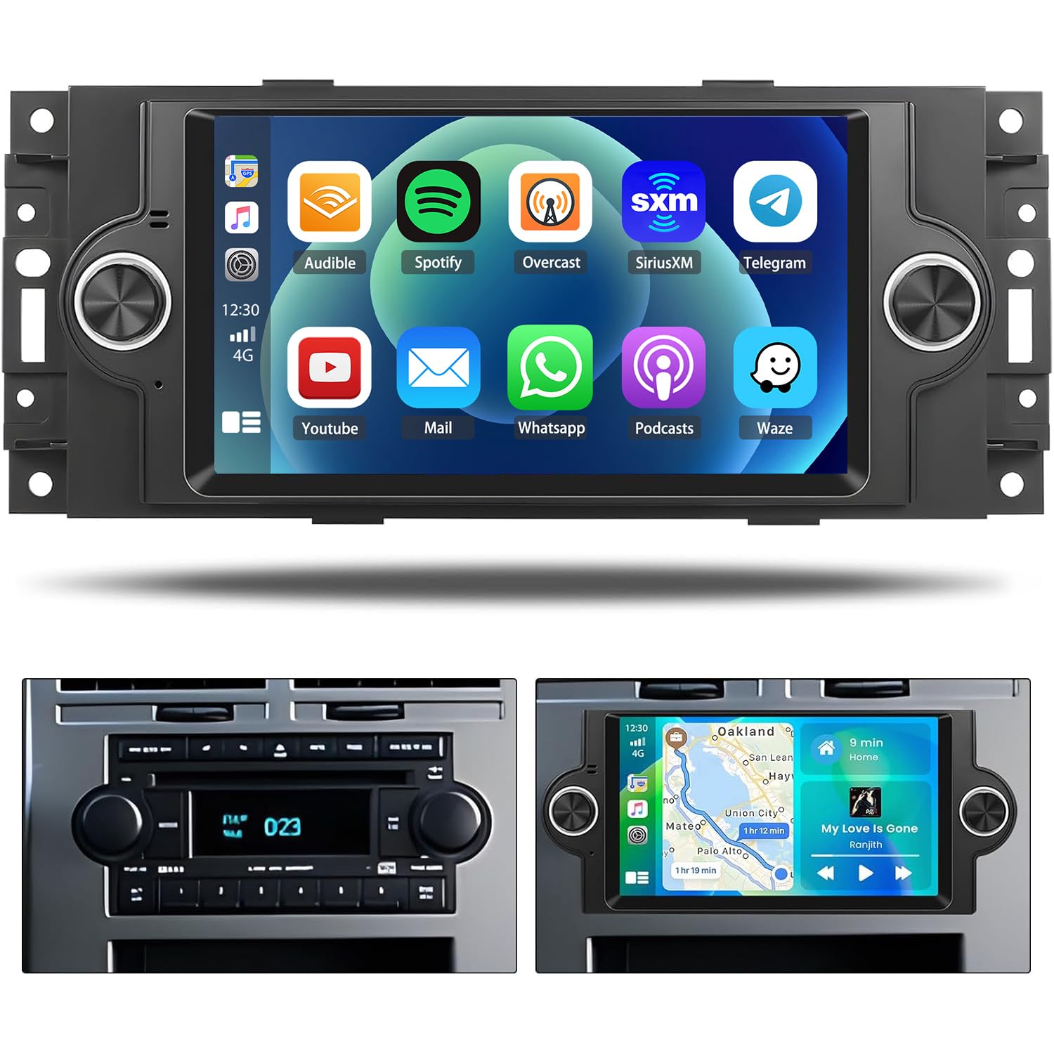Upgraded 6.86" CarPlay Screen For 2002-2005 Dodge Ram 1500/2500/3500 | Android 13 Stereo With GPS & Backup Camera