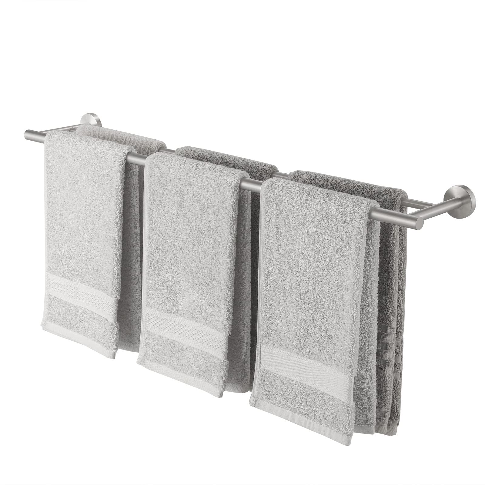 KES Towel Rail Double Towel Bar, Bathroom Towel Holder 85CM Towel Rack SUS304 Stainless Steel Brushed Wall Mounted, A2001S86-2
