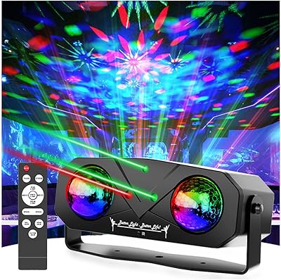 Disco Ball Light,Party Disco Strobe Ocean Star Projector Dj Dance Light Sound Activated with Remote Control Stage Rave for Parties Bar Birthday Wedding KTV Christmas Halloween Dancing Décor