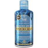 Liquid 20-20 Vision Support | AREDS 2 Based Eye Vitamin Formula w/20mg Lutein, 4mg Zeaxanthin, Vitamin A, C, E, Zinc + 4mg Astaxanthin for Vision Health - Easy to take, No Pills to Swallow&ndash; 32 Serv