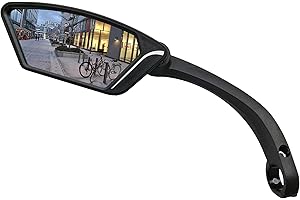 MEACHOW New Scratch Resistant Glass Lens,Handlebar Bike Mirror, Rotatable Safe Rearview Mirror, Bicycle Mirror,ME-002