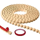 10ft /15mm Flexible Pearl Bead Wall Trim Peel and Stick, Decorative PVC Molding Border for Bathroom Mirror Frame, Backsplash, Ceiling, Cabinet, TV Wall – DIY Self-Adhesive White Edge Decoration