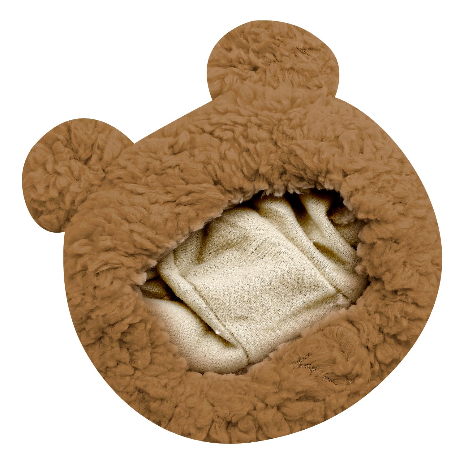 Luckious Cat Bear Hat, Soft Breathable Cute Bear Shape Headwear, Adjustable Ears Pet Hat Kitten Costume Winter Accessory Photo Props Gifts for Cat Puppy Dog (Brown)