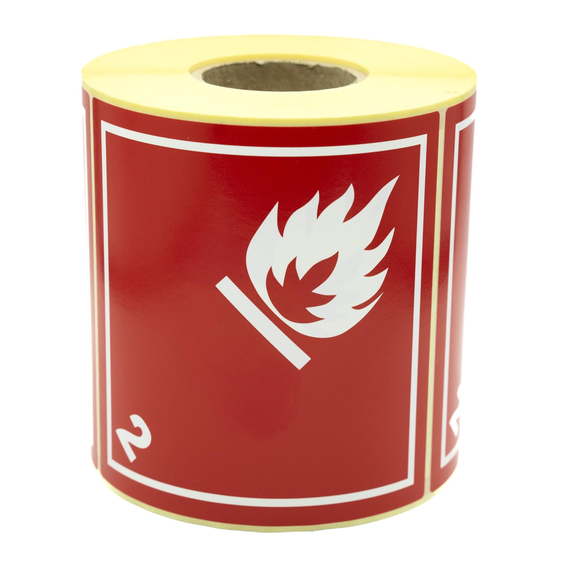 MD Labels 500 Dangerous Goods Labels - 100 x 100 mm - Hazardous Flammable Gases ADR Class 2 - FSC Certified - Courier Logistics Labels