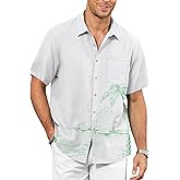 KYKU Men's Hawaiian Shirt Short Sleeve - Tropical Summer Beach Button Down Shirt with Pocket