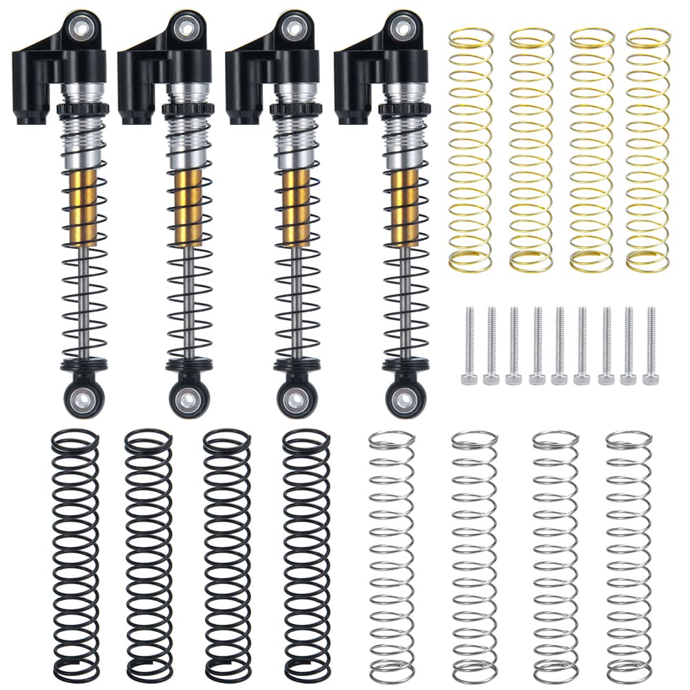 ZuoLan RC Car Shocks 48mm Adjustable Absorber Damper for 1/24 Axial SCX24 AXI90081 Deadbolt AXI00005/AXI00006 RC Crawler Car Upgrades (Black)