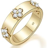 TIMELESSTAR Premium Clover Rings for Lucky Women with Lab-Grown Moissanite|Lab-Grown Emerald|14K Gold Plated Non Tarnish