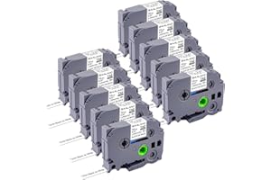 BAALAND 10-Pack Label Maker Tape Replacement for TZe231 Brother P Touch Label Maker Tape 12mm 0.47 Inch Laminated White Tz Tape Compatible with PT-D210 PT-D200 PT-D220 PT-H100 PT-H110 PT-D600, Black on White