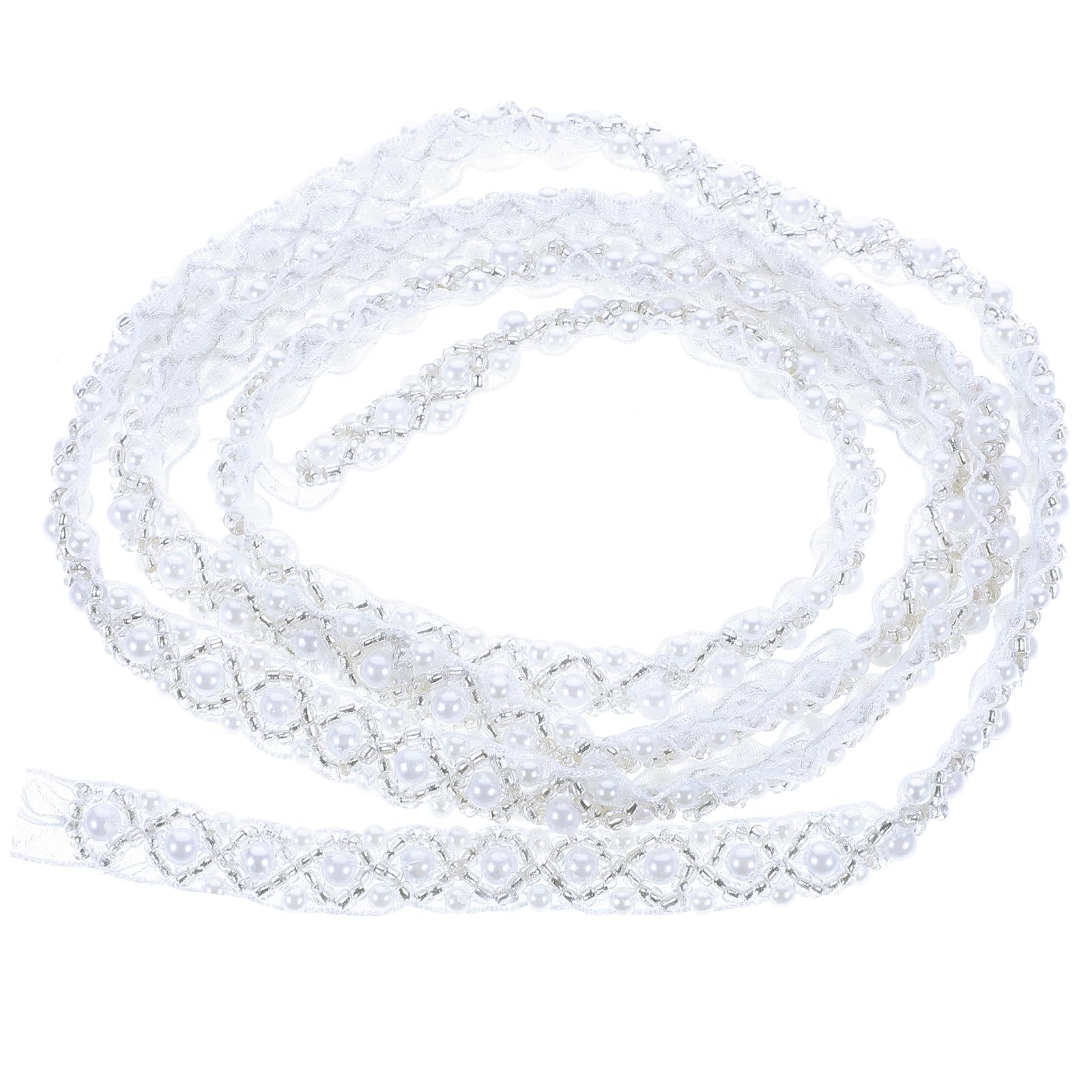 WINOMO Diamante Chain Lace Trim Rhinestone Applique 36 Inch Rhombus Shape for DIY Sewing Crafts Dress Decoration