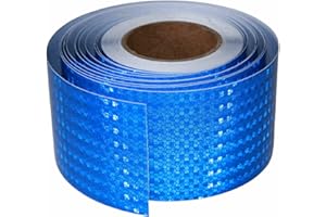 tuyrchu Reflective Tape Blue 4 in X 66 FT for Cars, Waterproof High Visibility Warning Safety Adhesive Tape, Outdoor Reflective-Stickers, High Intensity Level Reflector
