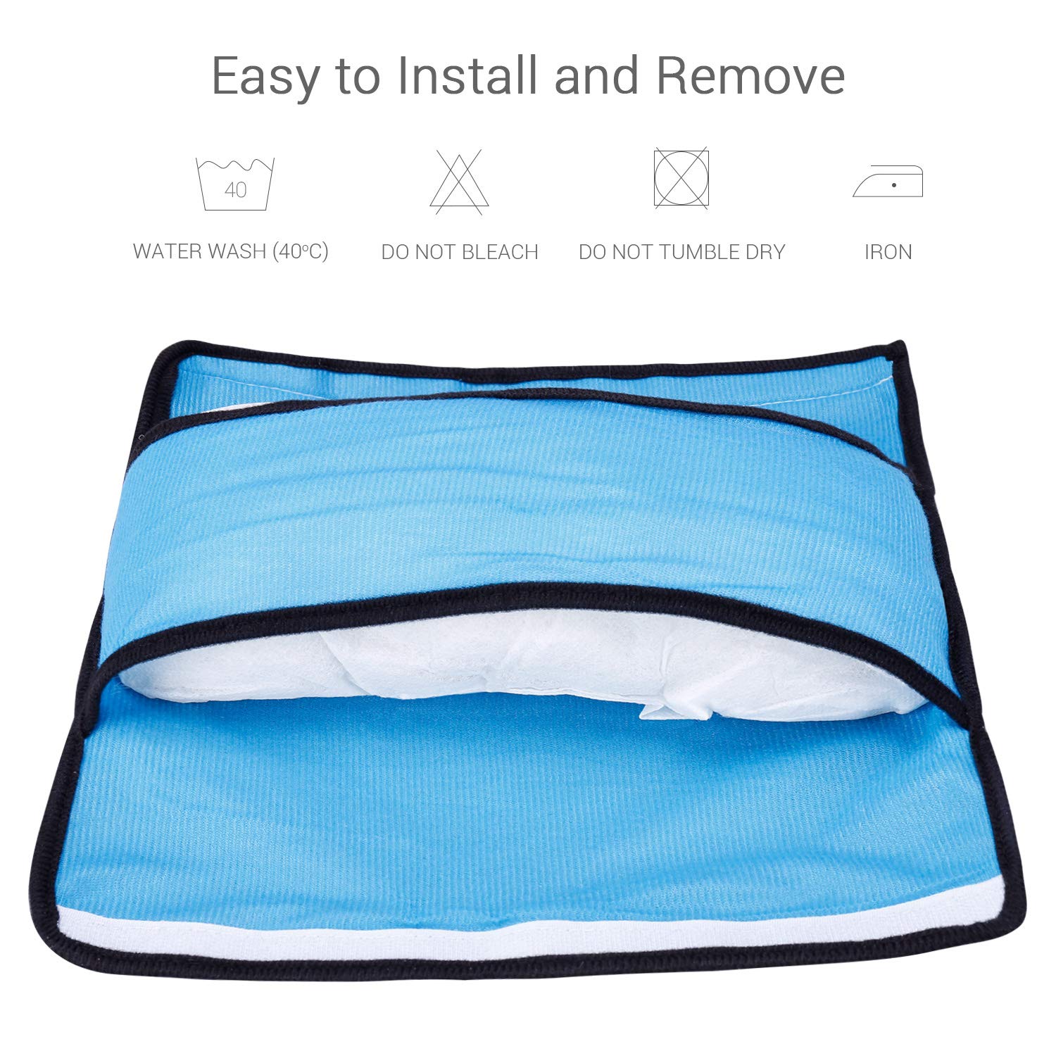 Car Seat Belt Pillow, Elegear [3 Pack] Comfortable Soft Seat Belt Cover Pads, Ergonomic Breathable Cotton Head Support Shoulder Protection Cushion for Baby, kid, Adult - Blue