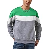 VPG Crewneck Sweatshirts for Men, Graphic Oversized Lightweight Fleece Vintage Novelty Color Block Pullovers