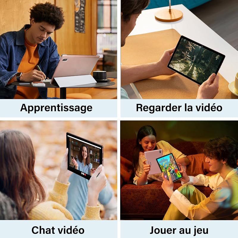 Tablet 10 Pollici Android con 18GB RAM + 128GB ROM(TF 1TB), HD Tablet con 5G Wi-Fi 6, Widevine L1, Octa-Core 1.8 GHz, USB-C, BT 5.0, 6000mAh,Custodia, Oro Rosa