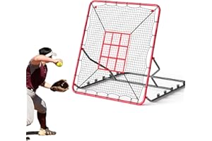 Heavy-Duty Baseball & Softball Rebounder Net – 5-Angle Adjustable Portable Hitting, Pitching & Fielding Practice Net for Solo