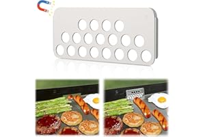 MEKER Mesh Screen Grease Gate with Magnetic Blocks - Blocks Food from Falling into Rear Grease Trap Cup Tray - Permanent Magnetism & Heat-Resistant - Universal Fits All Blackstone Grills
