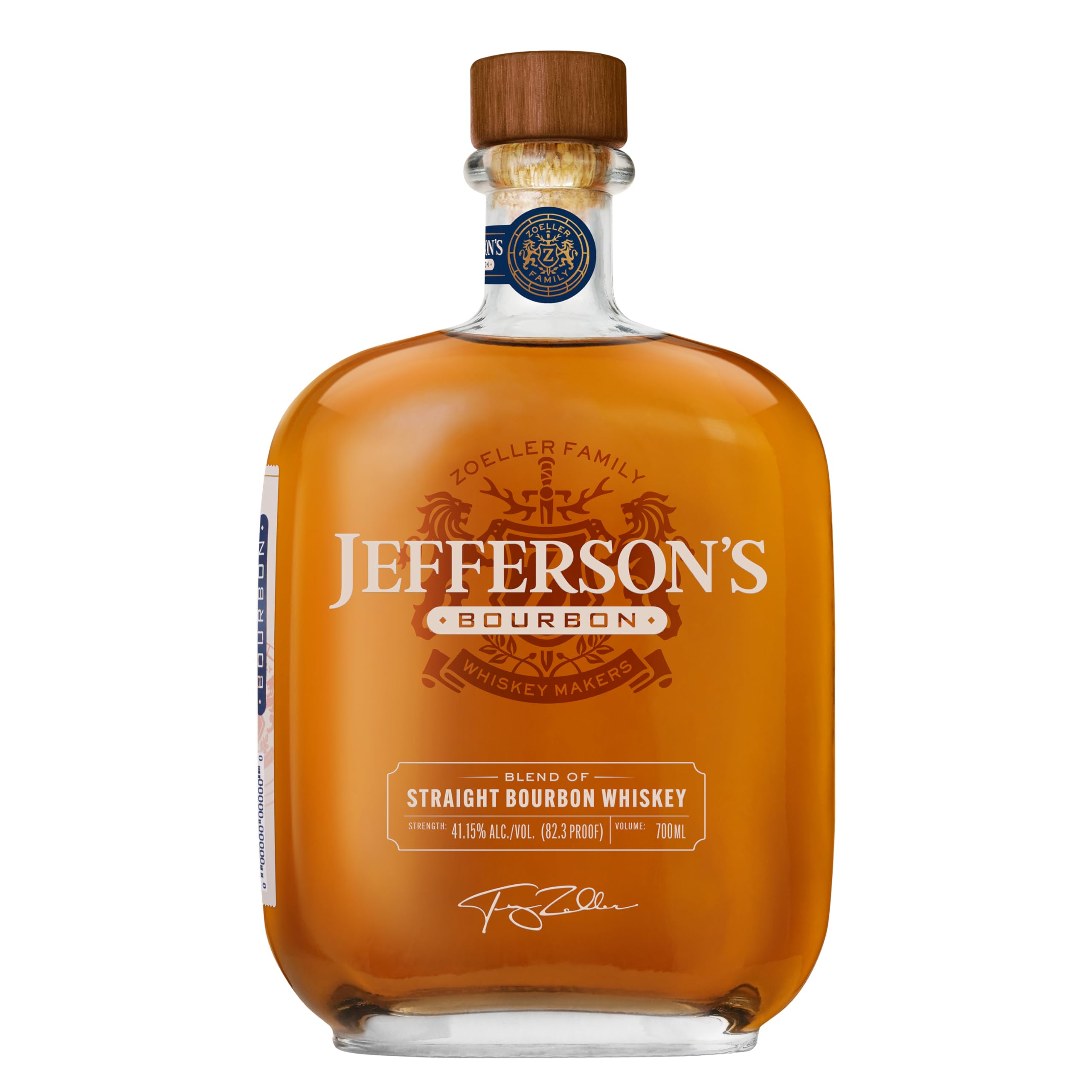 Jefferson's Straight Bourbon Whiskey, Vanille, Pfirsich, Toffee Aroma und eine feine Honig-Nuance, Pur oder in Cocktails genießbar, Vol. 41,15%, 0,7 l