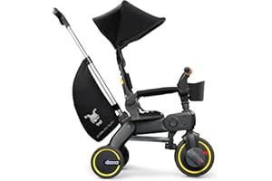 Doona Liki Trike S5, Nitro Black - 5-in-1 Compact, Foldable Tricycle - Suitable for Toddlers 10 to 36 Months