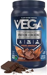 Vega Protein + Creatine – 30g Plant Based Protein Powder + 3g Creatine So You Bounce Back Faster – Low Carb Plant Protein Pow