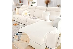 Yoovat Magic Sofa Covers Magic Sofa Couch Covers 2024 New Wear-Resistant Universal Sofa Cover Stretch for Sectional Slipcovers (Texture-White,Chaise Cover)