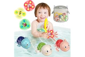 PARHILYAR Bath Toys for Kids Ages 1-3 - Christmas Stocking Stuffers for Kids Boys Girls - Mold Free Bath Toys Toddlers 2-4 - Baby Pool Bathtub Toys - Bath Toy Storage for 1 2 3 Year Old Kids