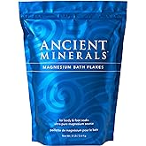 Ancient Minerals Magnesium Bath Flakes – Pure Zechstein Magnesium Chloride for Soaking and Whole-Body Replenishment, 8 lb Bag