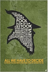 Gandalf, All We Have to Decide Giclee Art Print Poster from Typography Drawing by Pop Artist Stephen P. 12" x 18"