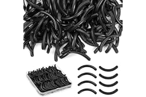 150Pcs Eyelash Curler Pads Refill with a Clear Storage Box, Silicone Rubber Universal Eyelash Curler Replacement Refills (Bla