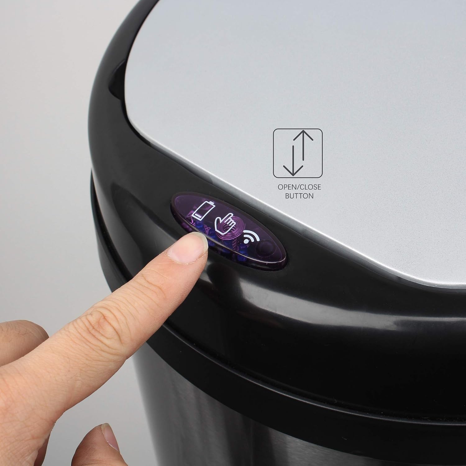 GRANDMA SHARK Tall Kitchen Sensor Bin, Rubbish Trash Can, Open-Cover by Infrared-Sensor - Image 5