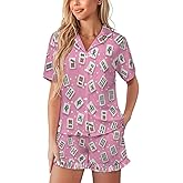 velumair Pajamas for Women Set Pajamas Set Womens Sleepwear Soft Lounge Sleep Set 2 Piece Short Sleeve Pjs Sets