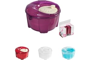 Mabel Home Salad Spinner, Salad Tosser and Mixer, 5,5 Quart, Vegetable Spinner -EXTRA Salt&Pepper Shaker inc. (Purple)