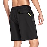 Selovzz Men's Gym Shorts Sports Quick Dry Workout Running or Casual Training Short with Zipper Pockets