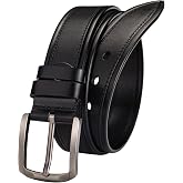 Rollslatte Full Grain Genuine Leather Belts for Men | Vintage Silver Brass Buckle Cowboy Western Men Belt for Jeans Pant, Men Gift