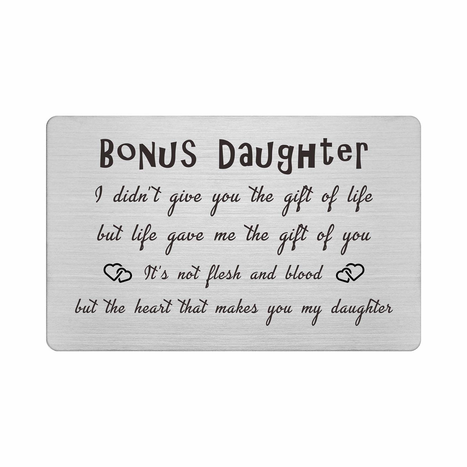 FALOGI Stepdaughter Wallet Card, Stepdaughter Gifts from Stepmum Stepdad, Special Step Daughter Birthday Card for Girls