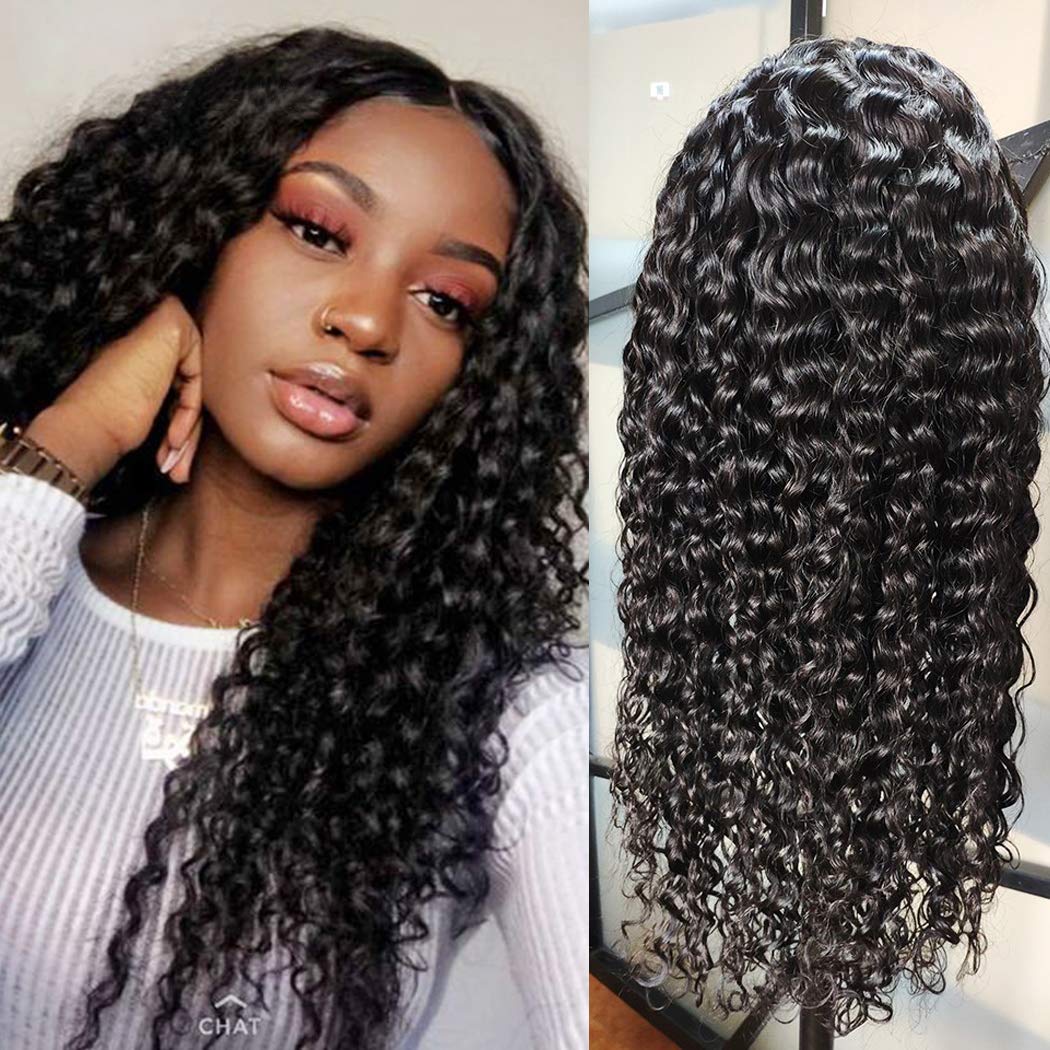 Relena 360 Lace Frontal Wigs Human Hair Deep Wave Wig Pre Plucked with Baby Hair for Black Women 100% Unprocessed Brazilian Virgin Hair Deep Curly 360 Lace Wig 150% Density