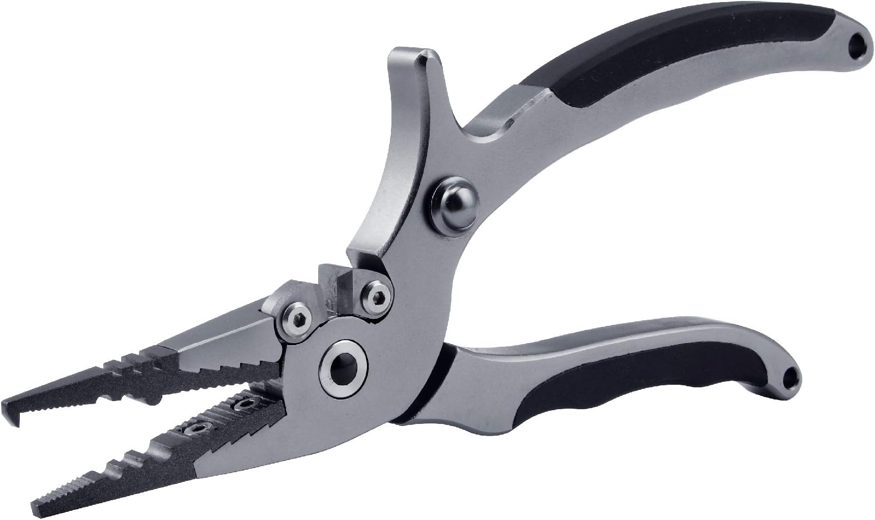 Bite Fishing Tackle Professional Aluminum Saltwater Fishing Pliers -Spring Loaded-Rubber Insert Grips-Tungsten Carbide Cutters