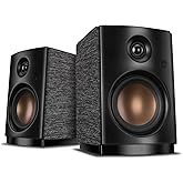 HiVi-Swans OS-10 HiFi Stereo Speakers, Bluetooth 5.0 Active Computer Bookshelf Speakers - 4'' Dynamic Woofer, Powered Desk Speakers 62w RMS with Touch Control for PC/Phone/TV - Black