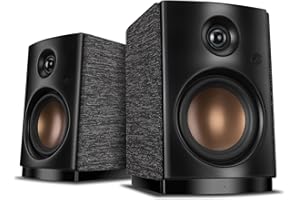 HiVi-Swans OS-10 HiFi Stereo Speakers, Bluetooth 5.0 Active Computer Bookshelf Speakers - 4'' Dynamic Woofer, Powered Desk Sp