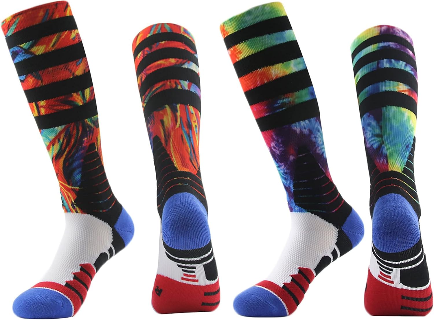 J'colour Basketball Socks, Cushioned Athletic Sports Crew Socks for Men & Women: Clothing