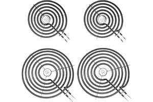 LONGADS 4 Pack WB30M1 and WB30M2 Electric Stove Burner Replacement for GE Hotpoint Kenmore, ge electric stove burner replacement 6"and 8",ge Electric Range Burner Element,ge Stove Electric Burner Replacement