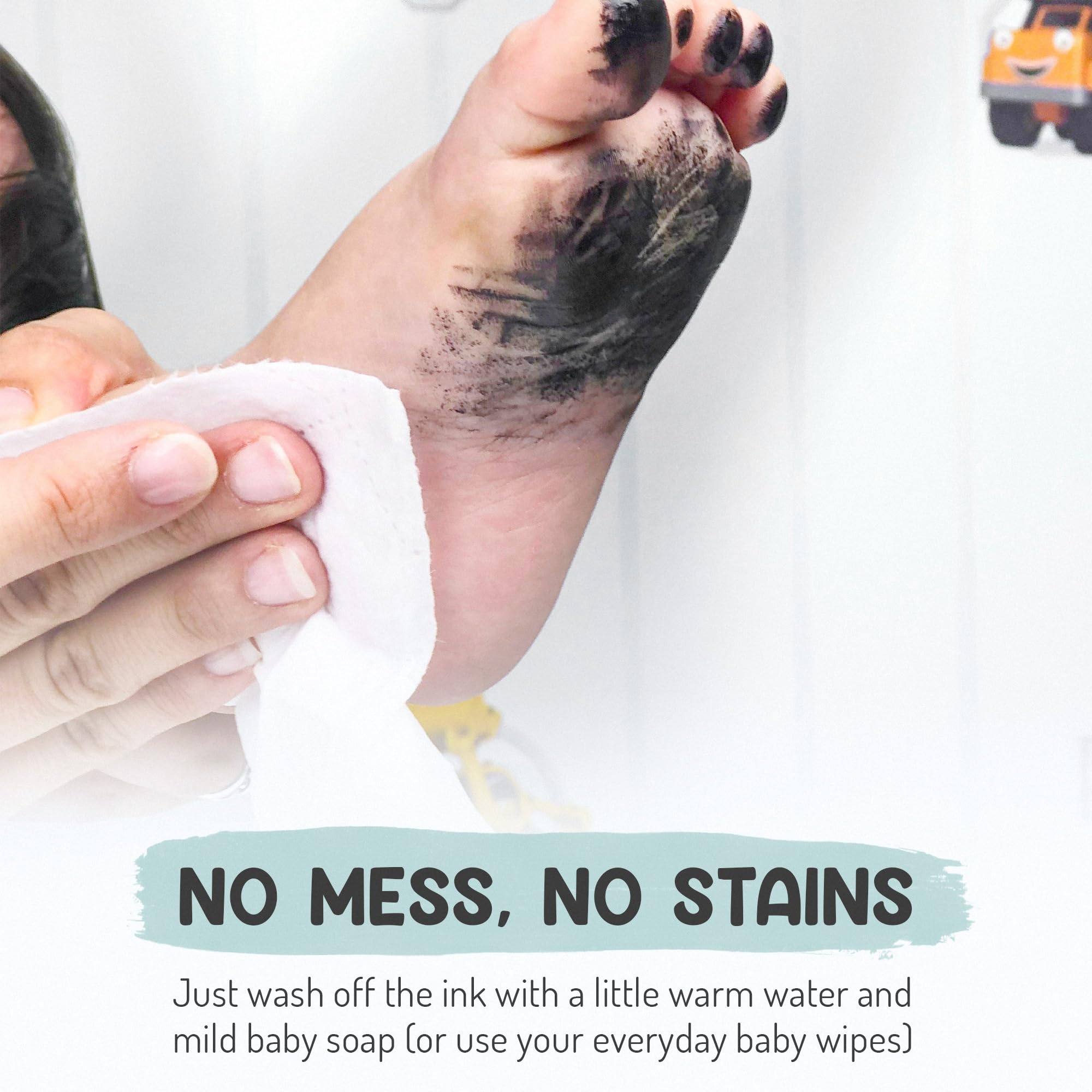 Baby Hand and Footprint Kit by Forever Fun Times | Get Hundreds of Detailed Prints with One Baby Safe Ink Pad | Easy to Clean, and Works with Any Paper or Card | Clean and Safe (Big Black)