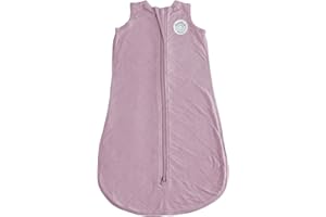 Dreamland Baby Lightweight Bamboo Viscose Sleep Sack (0-6 Months). 1.0 TOG Ultra Soft Blanket w/ 2-Way Zipper. 97% Viscose, 3% Spandex (Mauve)