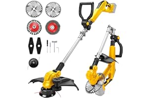 Cordless Grass Trimmer Compatible with Dewalt 20V MAX Battery, 5-in-1 Brushless String Trimmer, 180° Foldable 90° Adjustable 