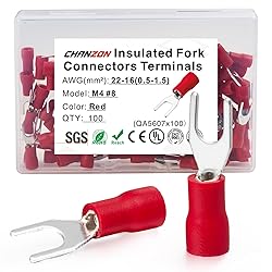 Chanzon UL Listed Insulated Fork Terminals #8 M4