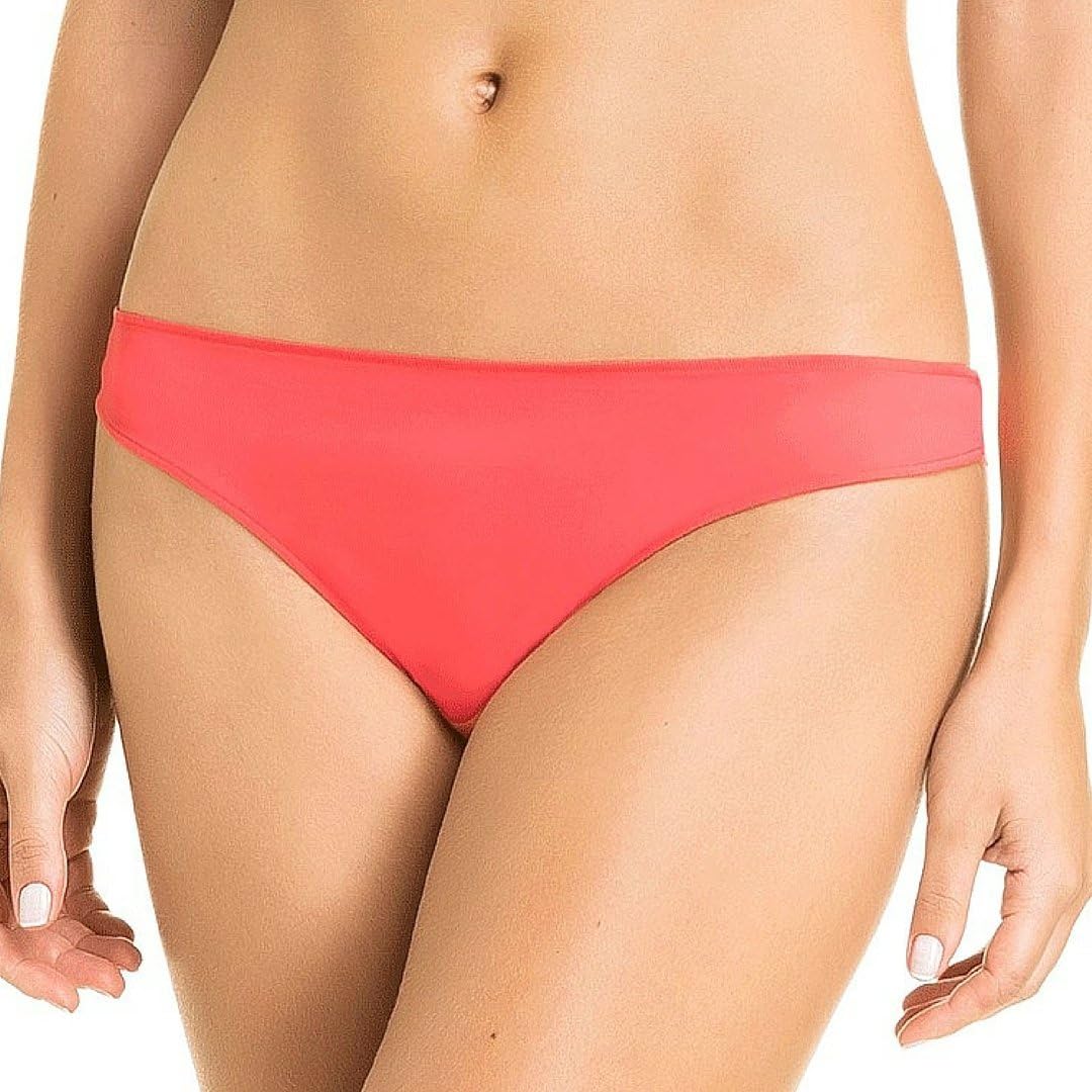 Orange Brazilian Thong Panties. Women's Cheeky Underwear Invisible Finish Panty (Medium)