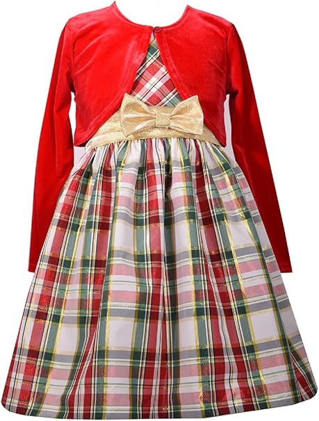 bonnie jean plaid taffeta dress