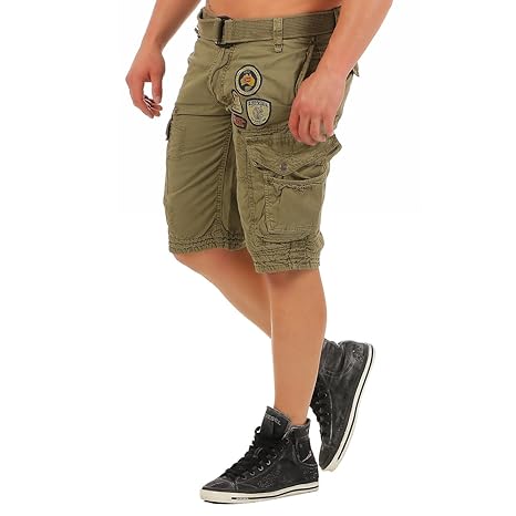 Geographical Norway Presbull Herren Cargo Shorts Kurze Sommer Hose Bermuda Short