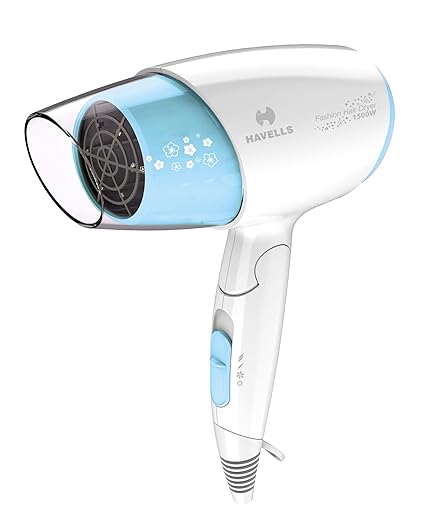 Havells HD3201 1500W 3 Heat (Hot/Cool/Warm) Settings Hair Dryer with Ionic Air Flow for smooth shiny hair (Blue)