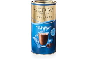 Godiva Chocolatier Premium Milk Chocolate Hot Cocoa Mix, Hot Chocolate Drink Mix Canister, Creamy Rich Flavor with No Added Colors, Preservatives, or Artificial sweeteners
