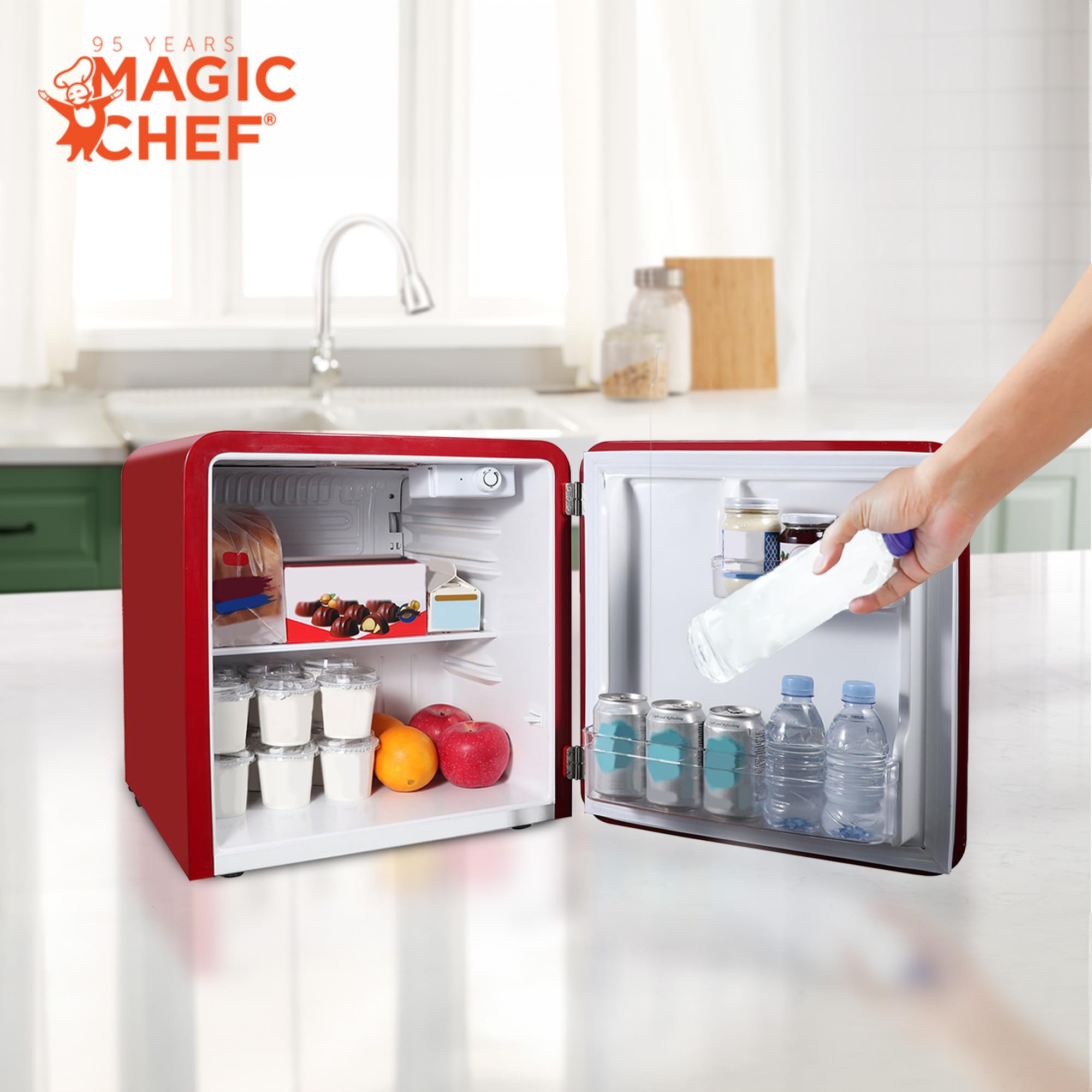 MAGIC CHEF MCR16CHR Compact Refrigerator, Red